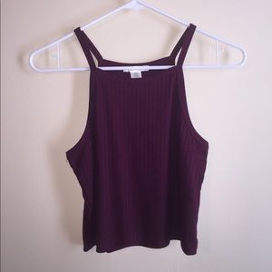 Maroon cropped tank top